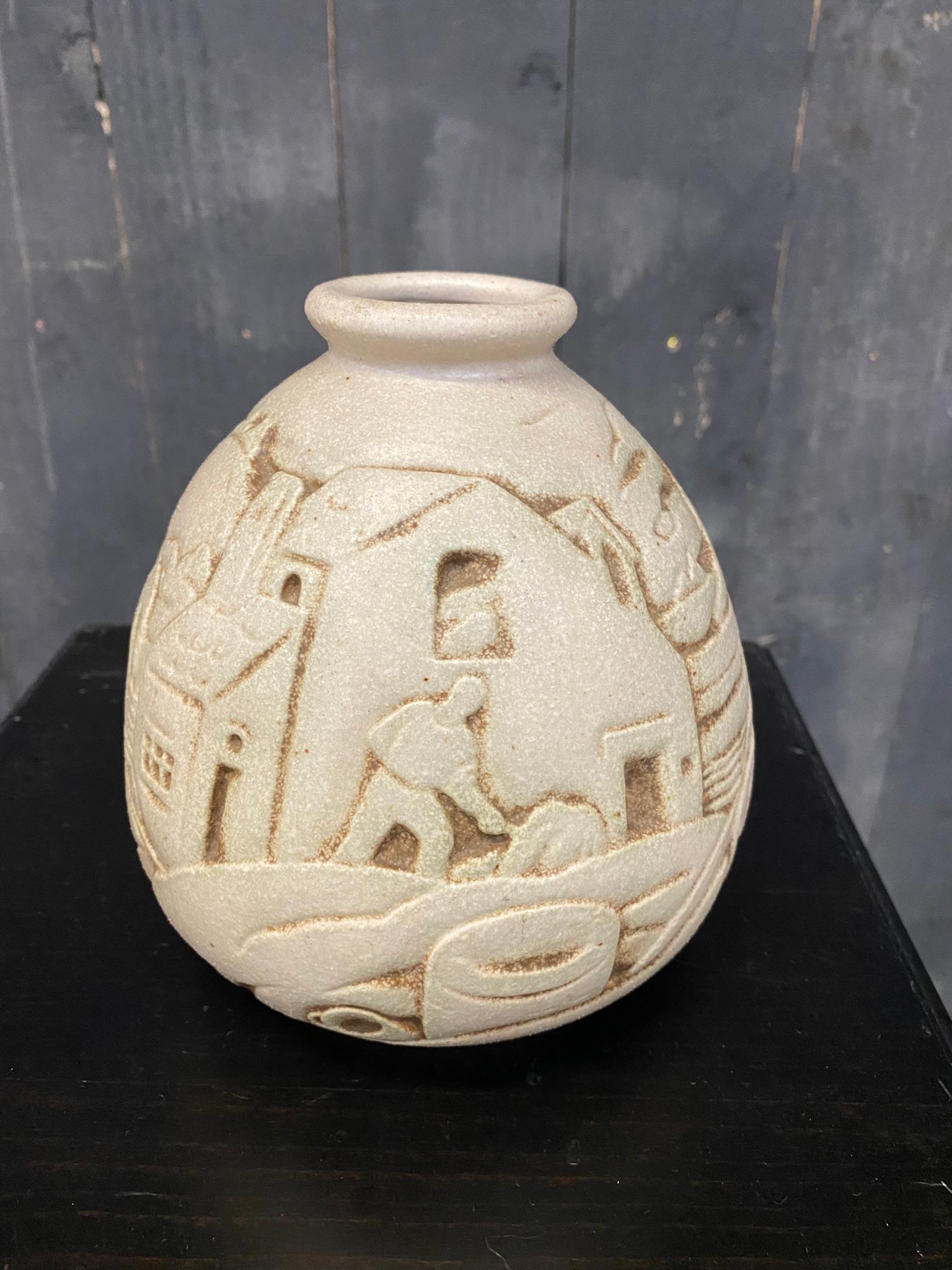 Early 20th Century Mougin a Nancy Ceramic Vase For Sale