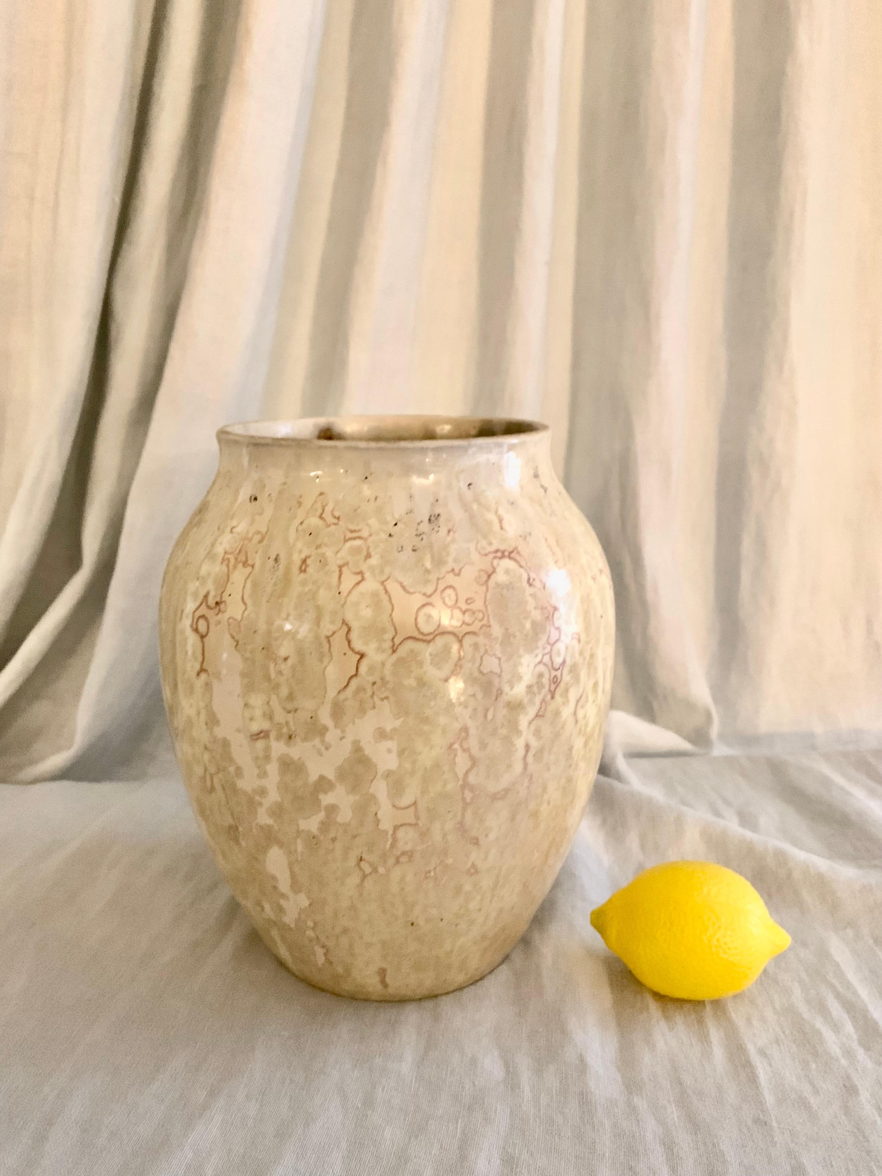 French Mougins Fréres Ceramic Vase with Crystalline Glaze