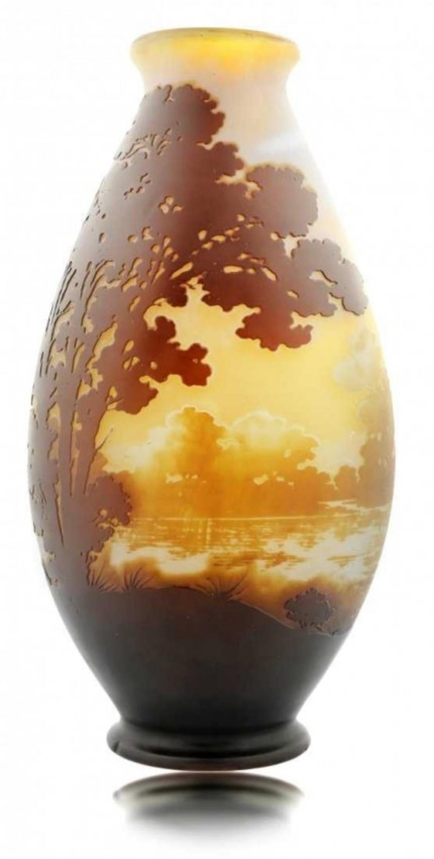 Early 20th Century Galle Cameo Glass Vase For Sale