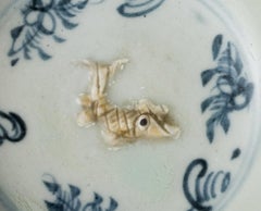 Moulded Goldfish Blue and White Dishes, Ming Dynasty
