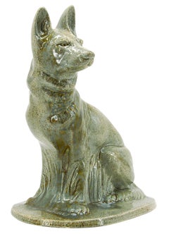 Moulin-des-loups, Orchies, French Art Deco Ceramic German Shepherd, 1930s