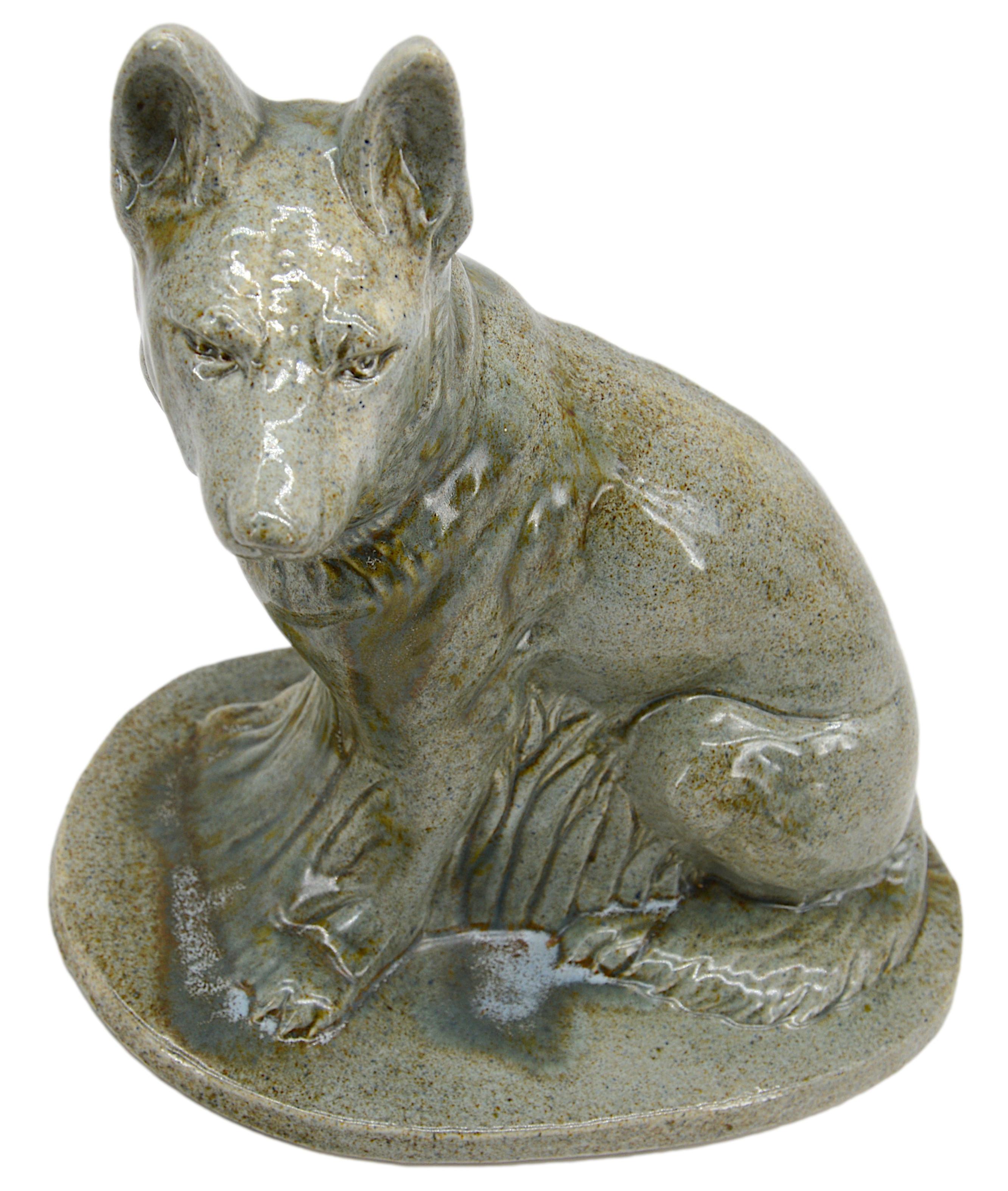 Mid-20th Century Moulin-des-loups, Orchies, French Art Deco Ceramic German Shepherd, 1930s