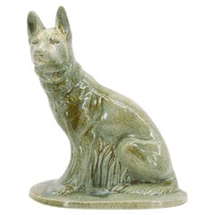 Moulin-des-loups, Orchies, French Art Deco Ceramic German Shepherd, 1930s