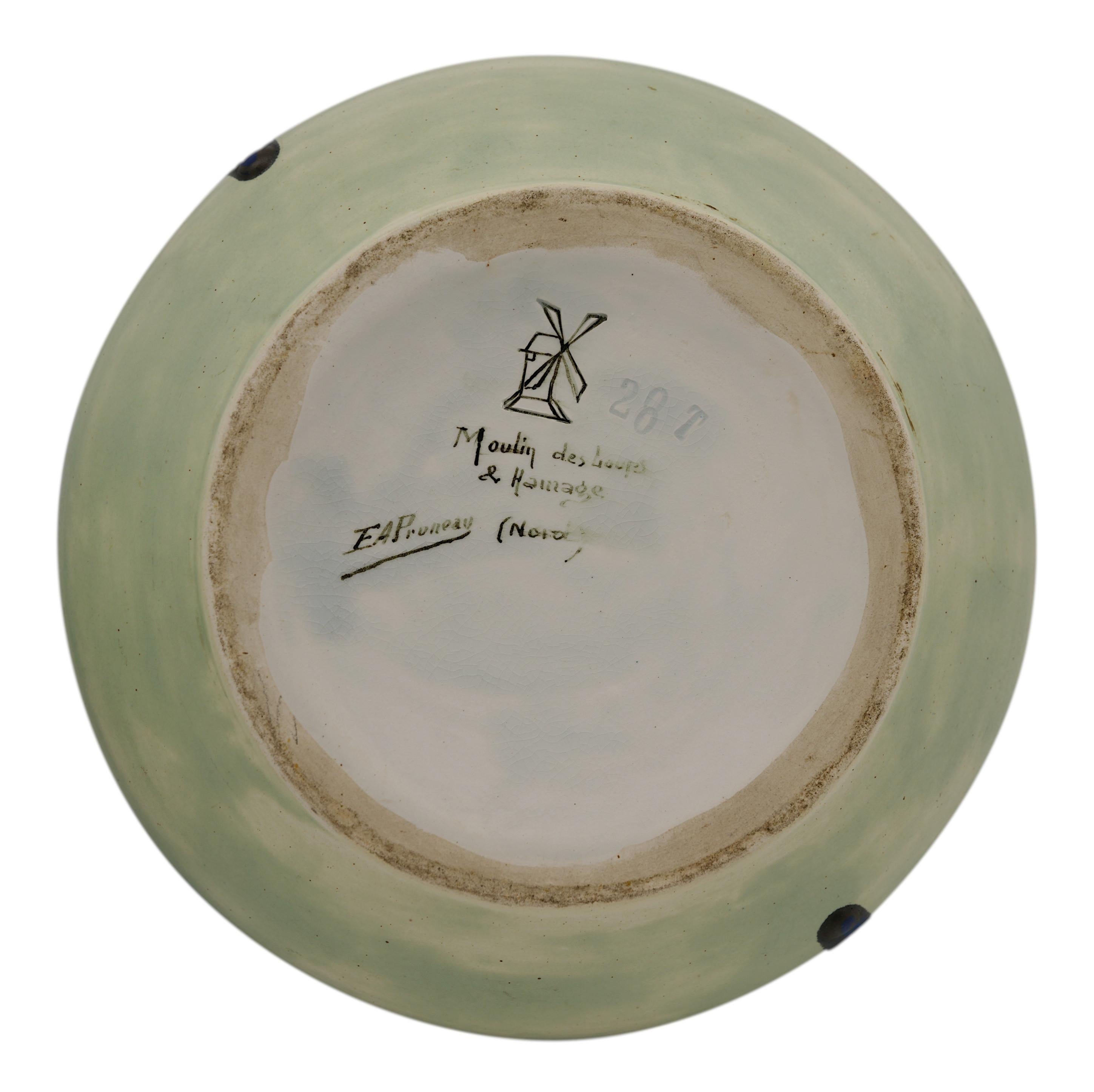 Moulin-des-Loups, Orchies, Paire de vases en céramique Art Déco français 1920 en vente 3