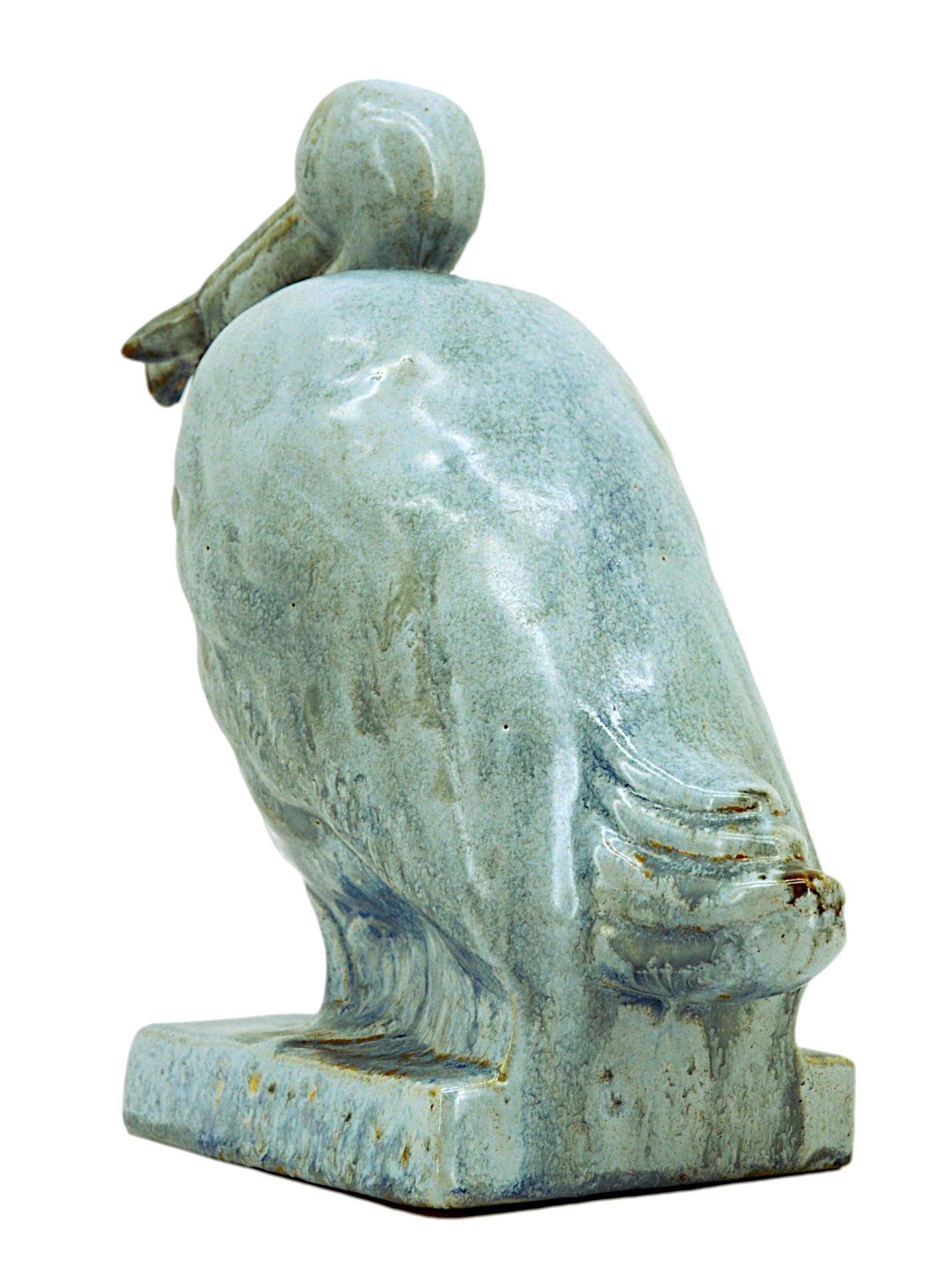Mid-20th Century Moulin-des-Loups, Orchies, French Art Deco Stoneware Gull, 1930s For Sale