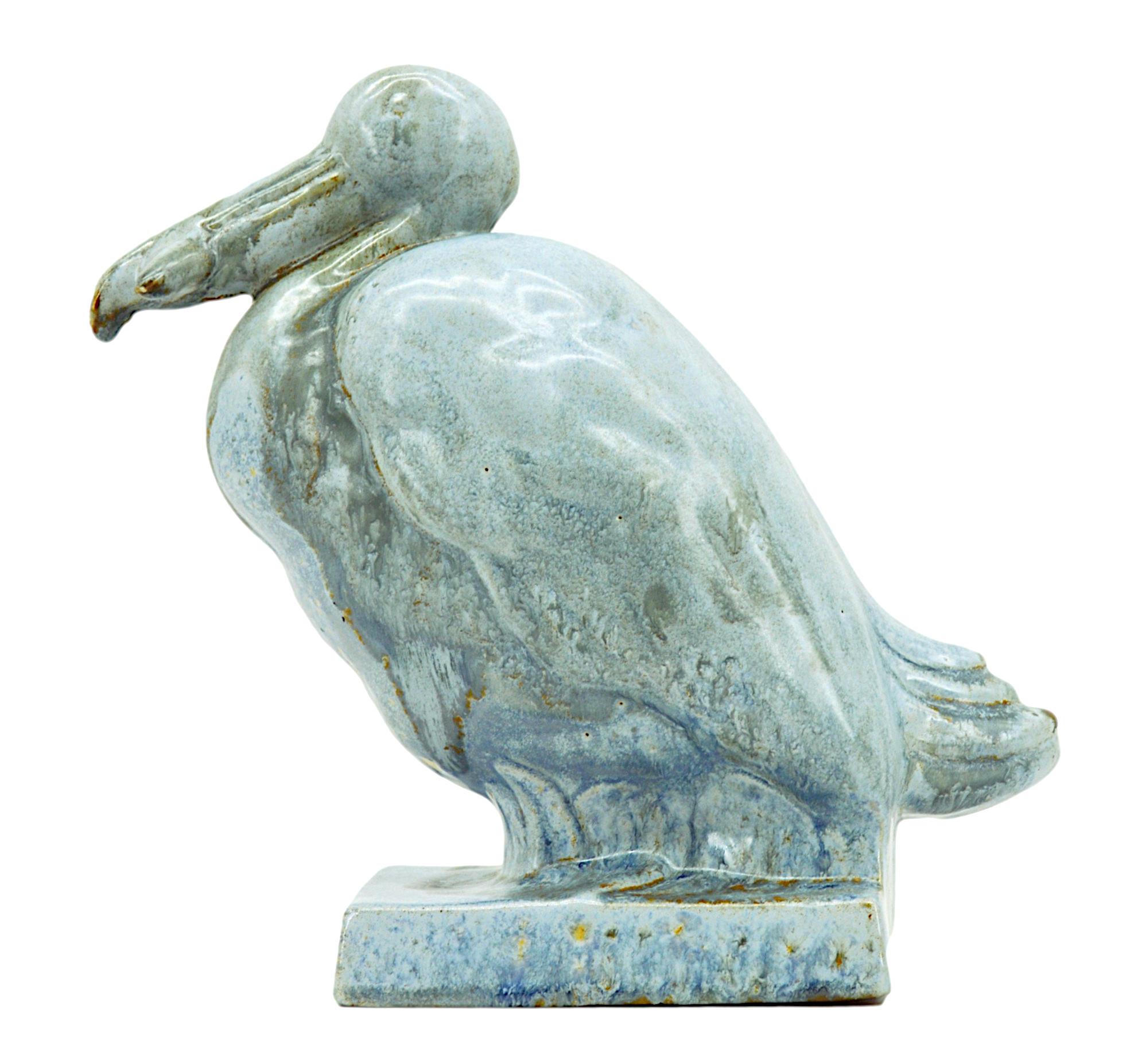 Moulin-des-Loups, Orchies, French Art Deco Stoneware Gull, 1930s For Sale 1