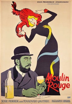 Moulin Rouge 1957 Polish A1 Film Poster, Lucjan Jagodzinski