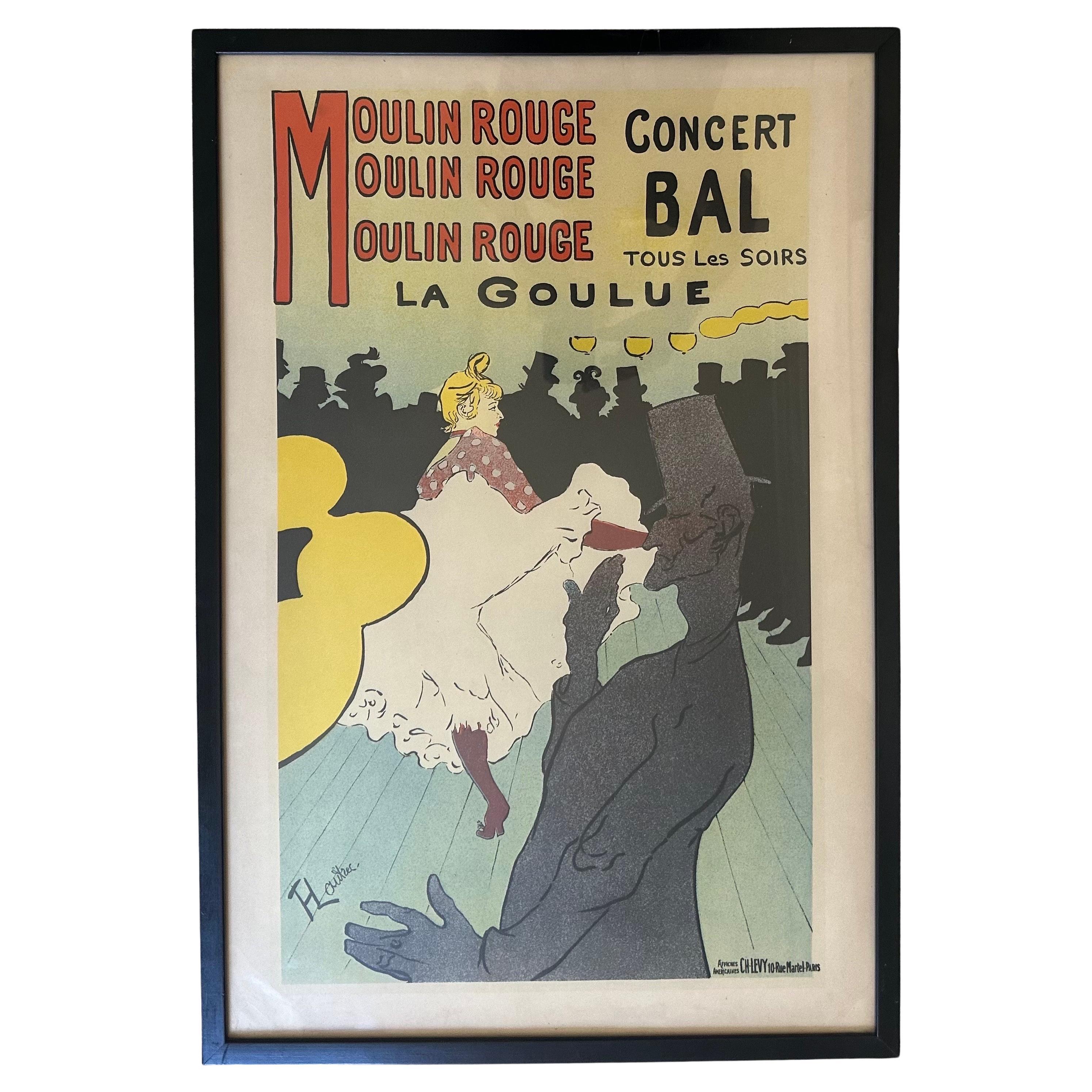 "Moulin Rouge" Cartel litografía de Henri de Toulouse-Lautrec en venta