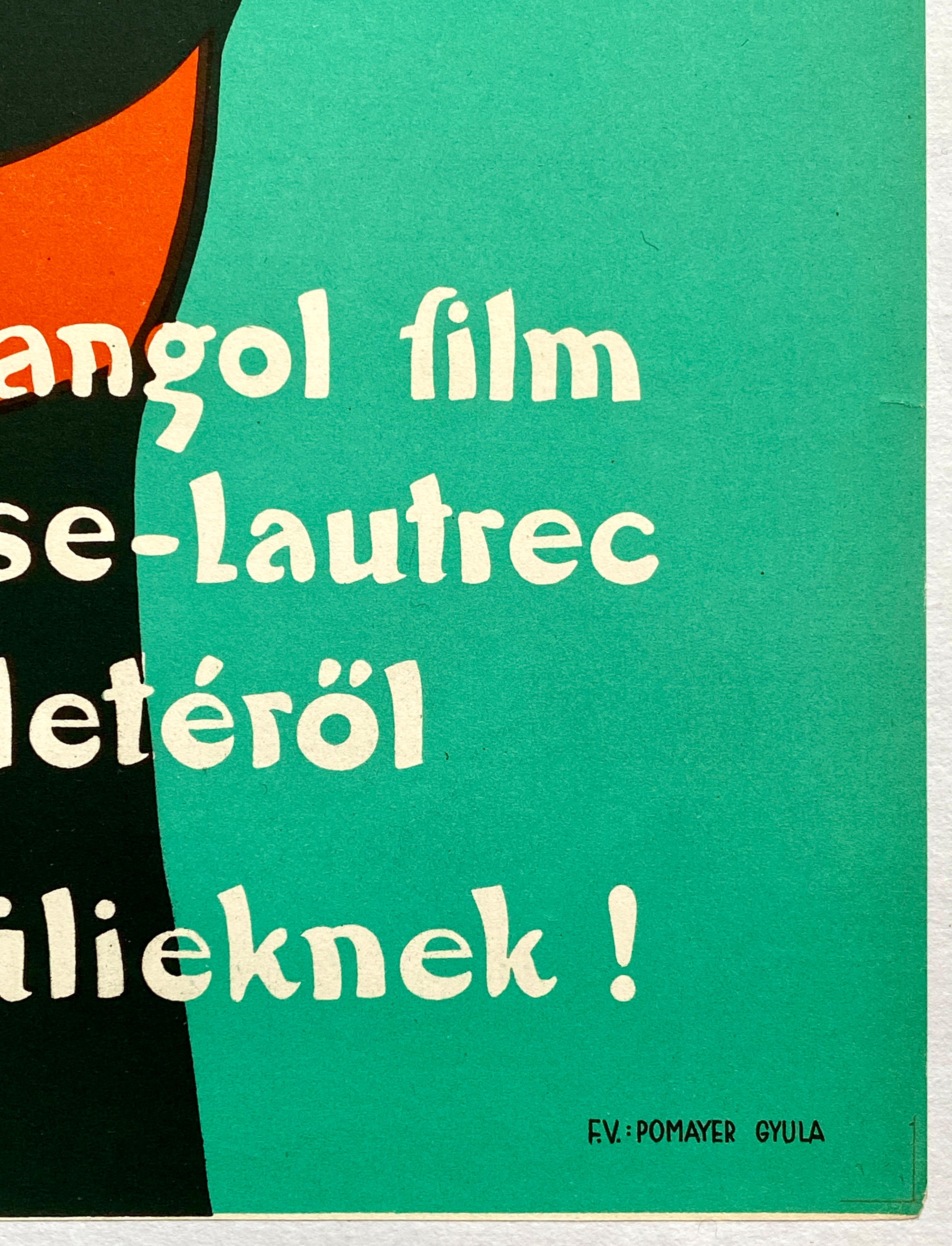 'Moulin Rouge' Original Vintage Movie Poster by Tibor Zala, Hungarian, 1957 2