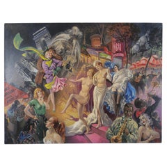 "Moulin Rouge" – Vibrant Parisian Nightlife Scene by François Batet (1921–2015)