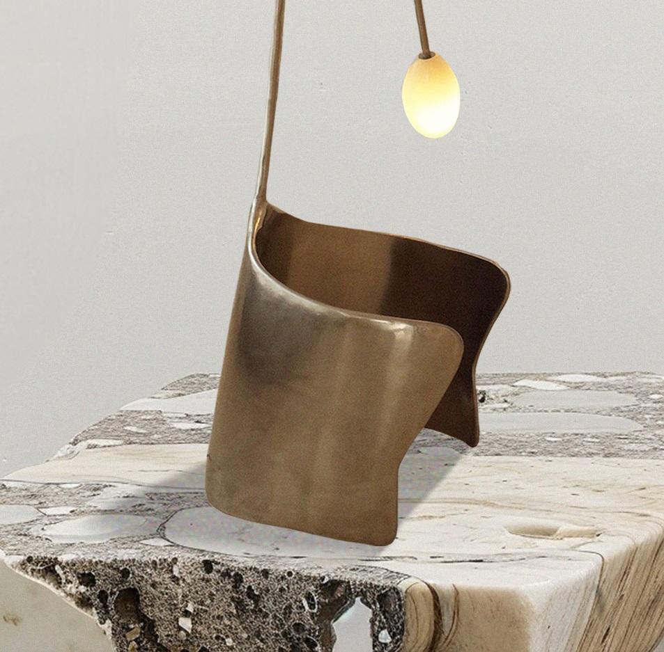 Lámpara de mesa Moulin de acero inoxidable by Atelier Ellery Posmoderno en venta
