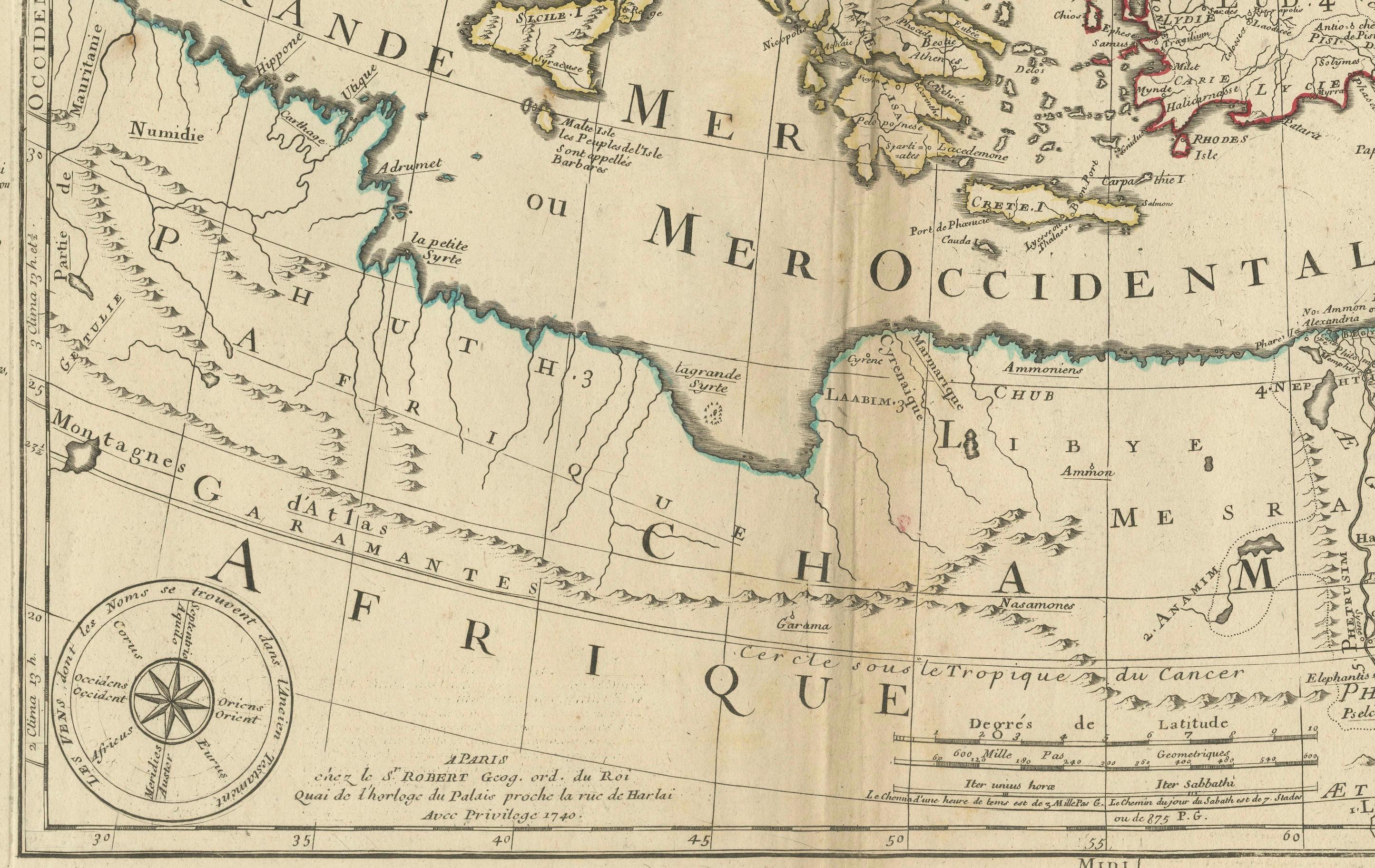 Moullart-Sanson Karte des Heiligen Landes und der heiligen Geographie des Alten Testaments (Graviert) im Angebot