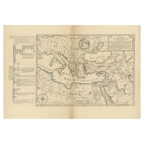 Moullart-Sanson Map of the Holy Land and Sacred Geography of the Old Testament