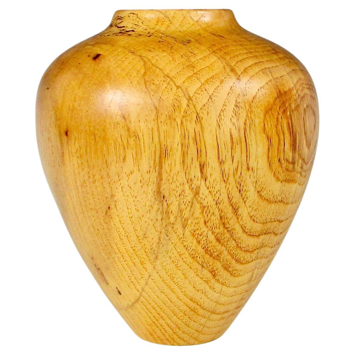 Recipiente de madera torneada de pacana espalada de la época de Moulthrop, por Alan Raelston