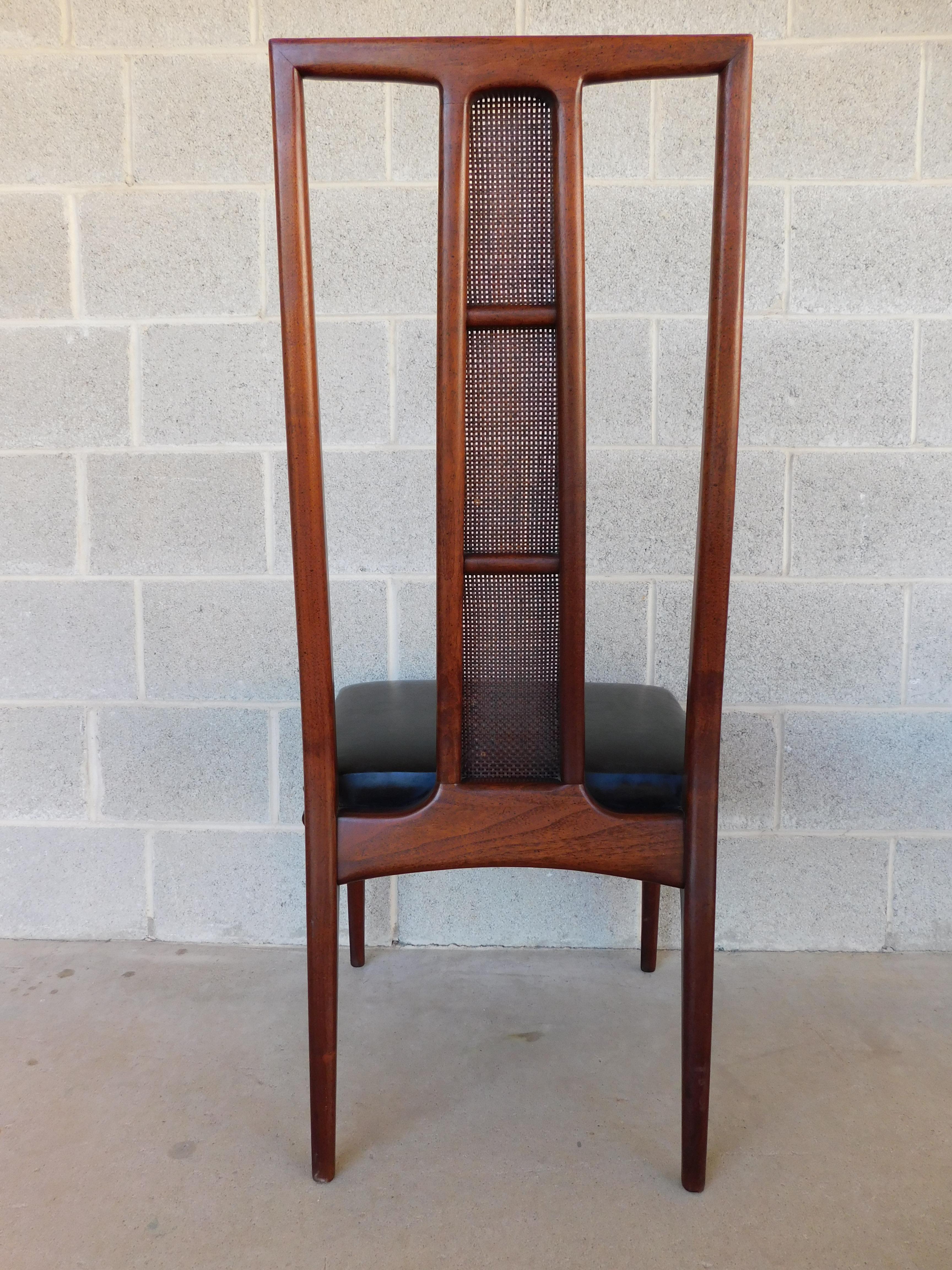 Mount Airy Chair Co. Mid Century John Stuart Walnut Dining Chairs - Set of 6 3