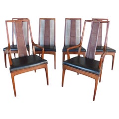 Vintage Mount Airy Chair Co. Mid Century John Stuart Walnut Dining Chairs - Set of 6