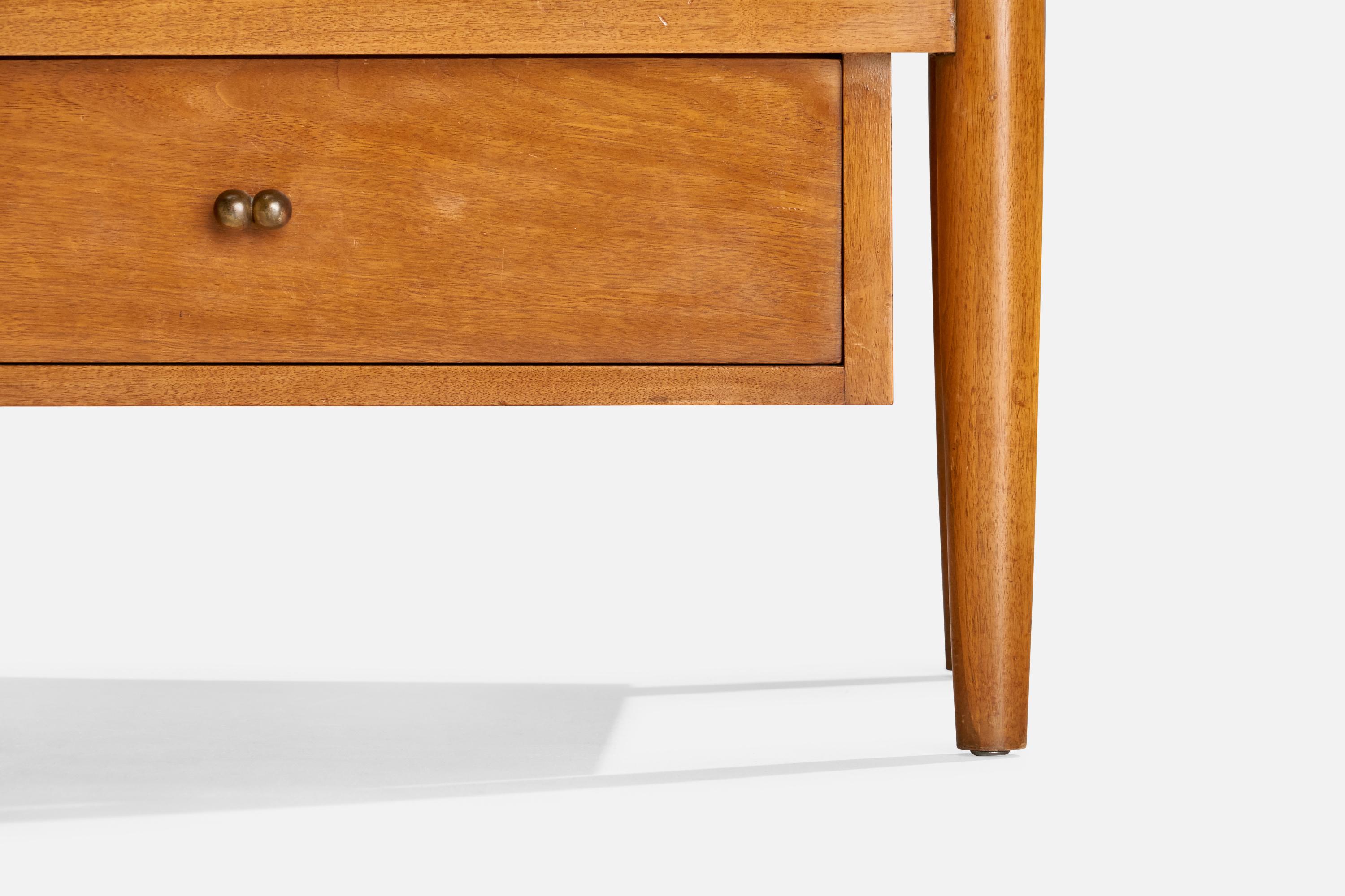 Mount Airy, Dresser, Walnut, Brass, USA, 1950s In Good Condition In High Point, NC