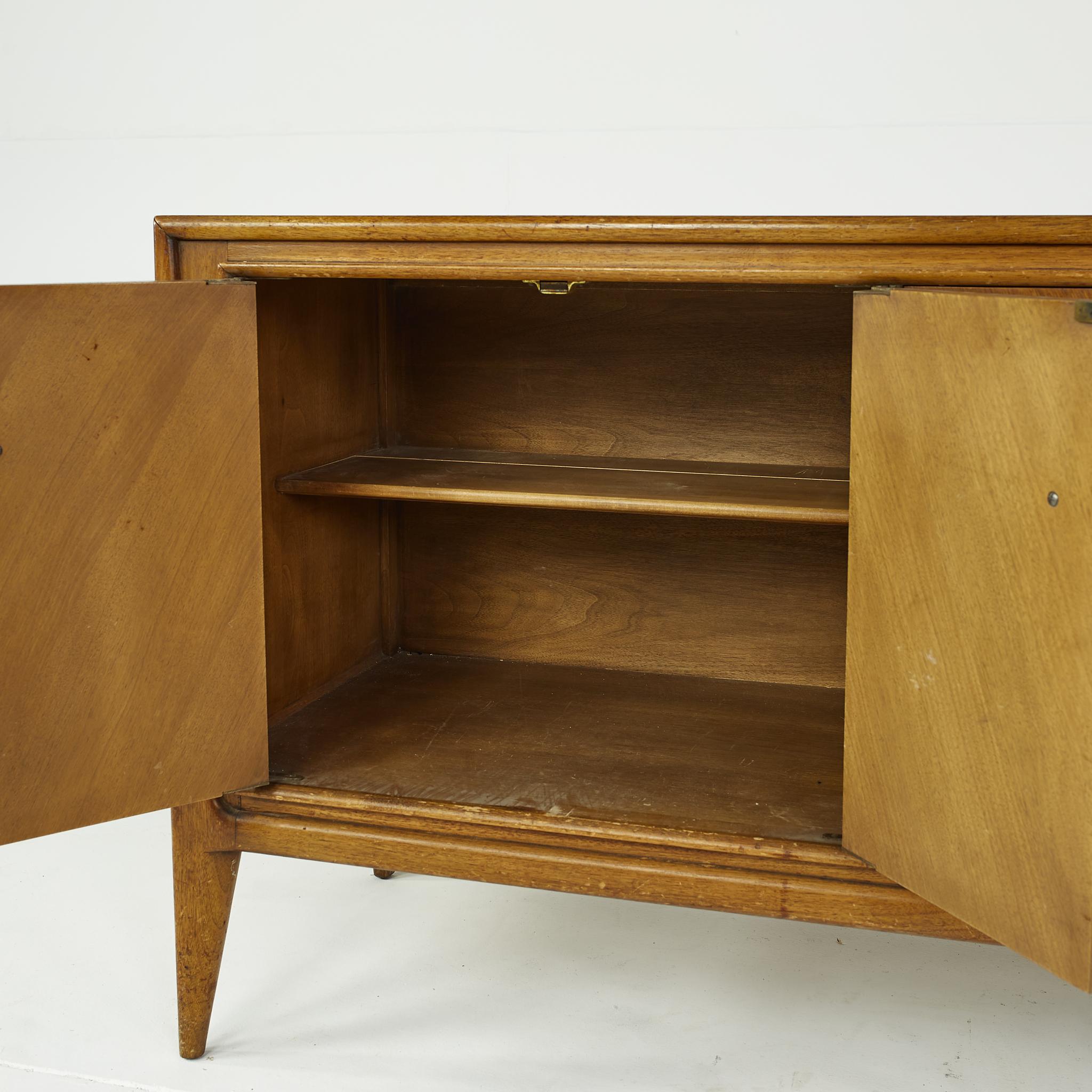Mount Airy Facade Collection Mid Century Walnut Buffet and Hutch 8