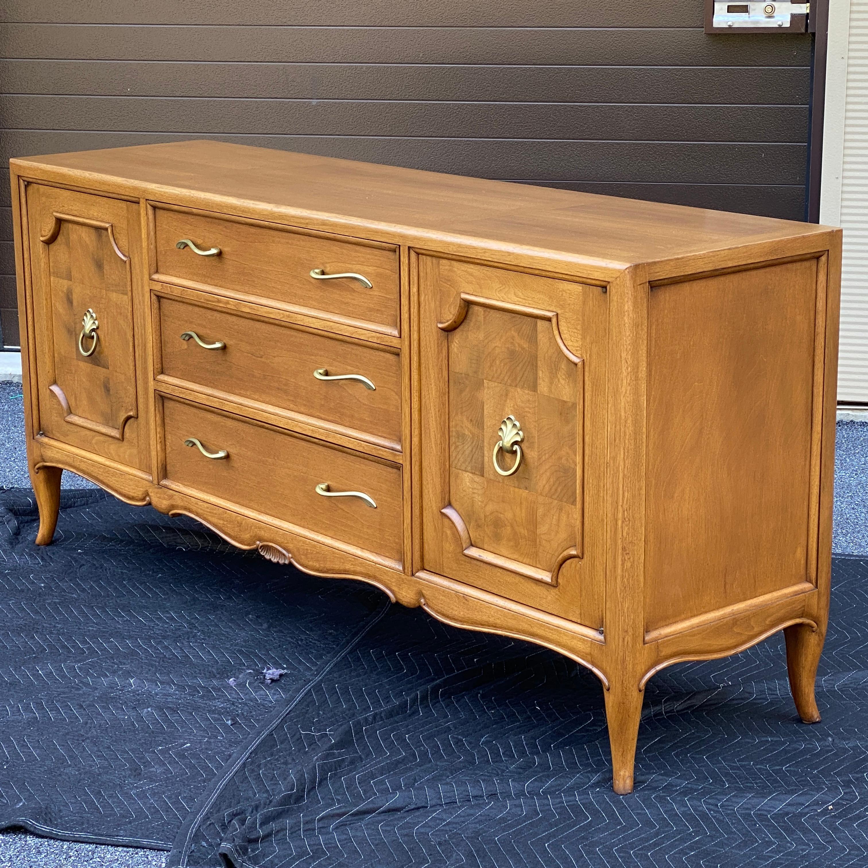 Mount Airy for John Stuart French Deco Style Walnut Credenza For Sale 8