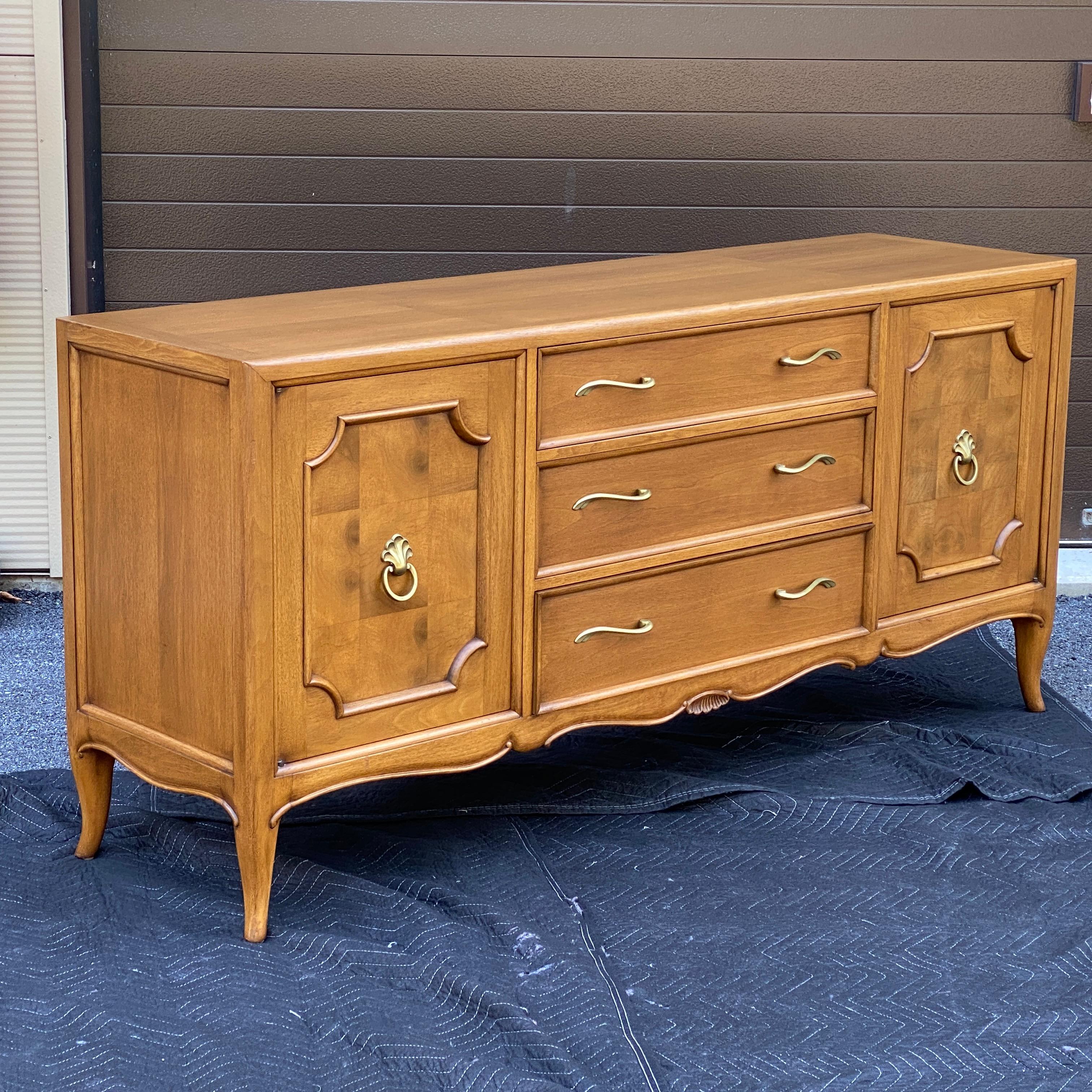 Mount Airy for John Stuart French Deco Style Walnut Credenza For Sale 10