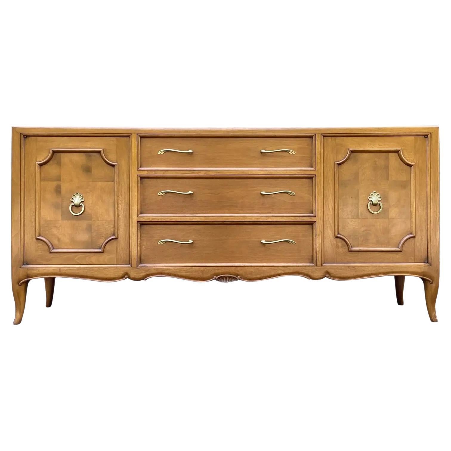 Mount Airy for John Stuart French Deco Style Walnut Credenza For Sale