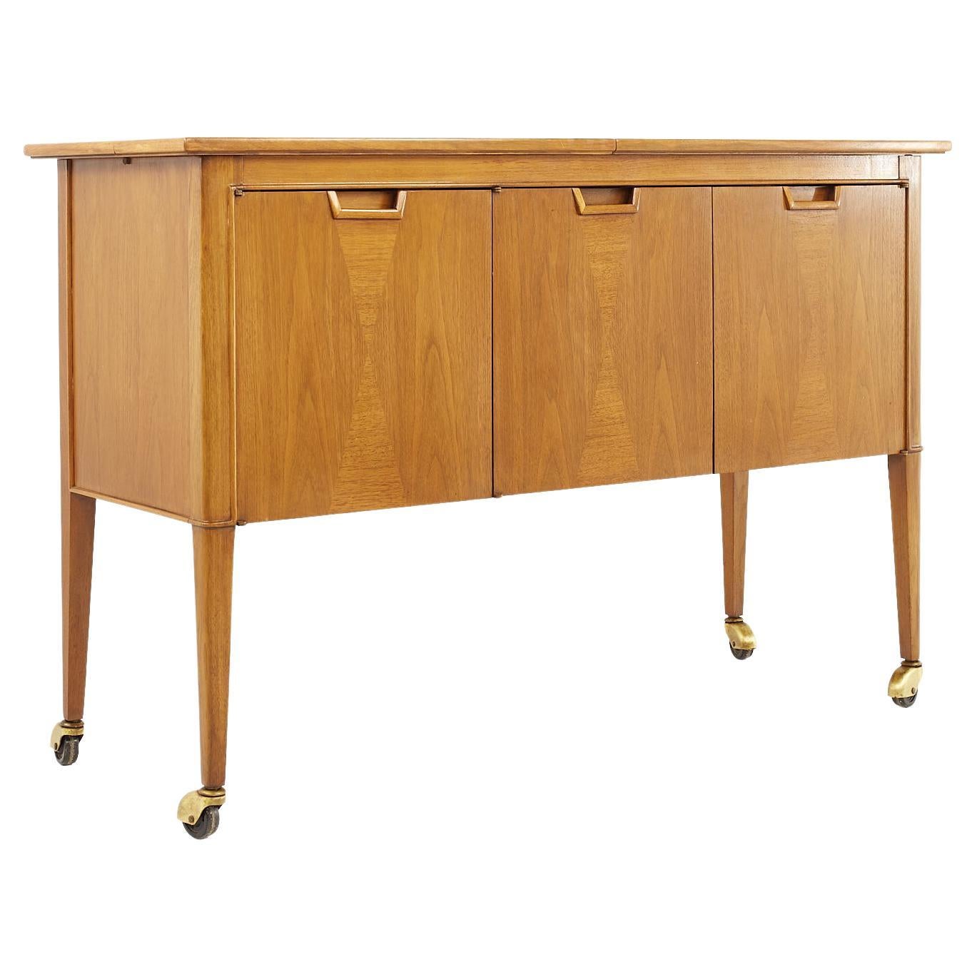 Ello Mid Century Free Standing Walnut Bar Desk Wall Unit Shelving at