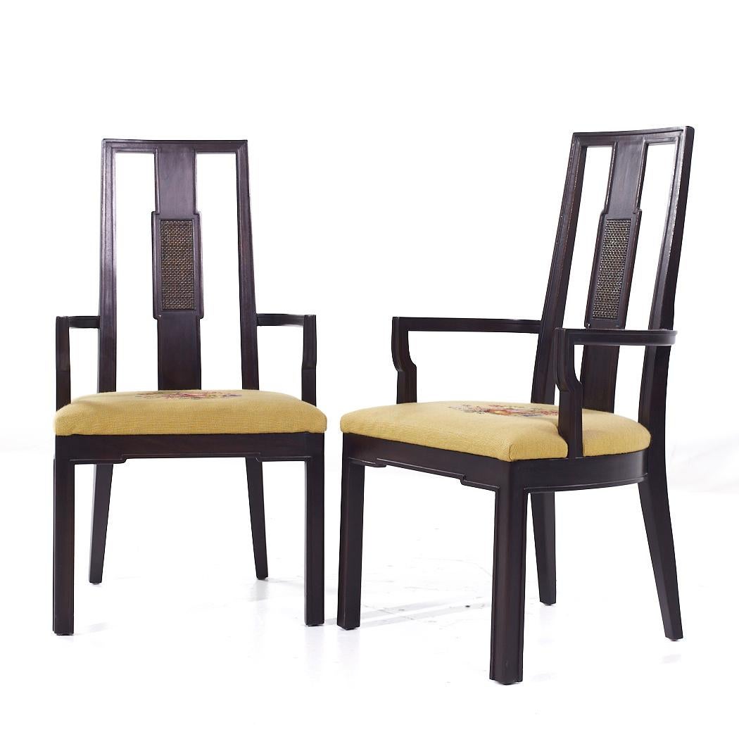 Mid-Century Modern Mount Airy Janus Mid Century Captains Dining Chairs - Pair For Sale