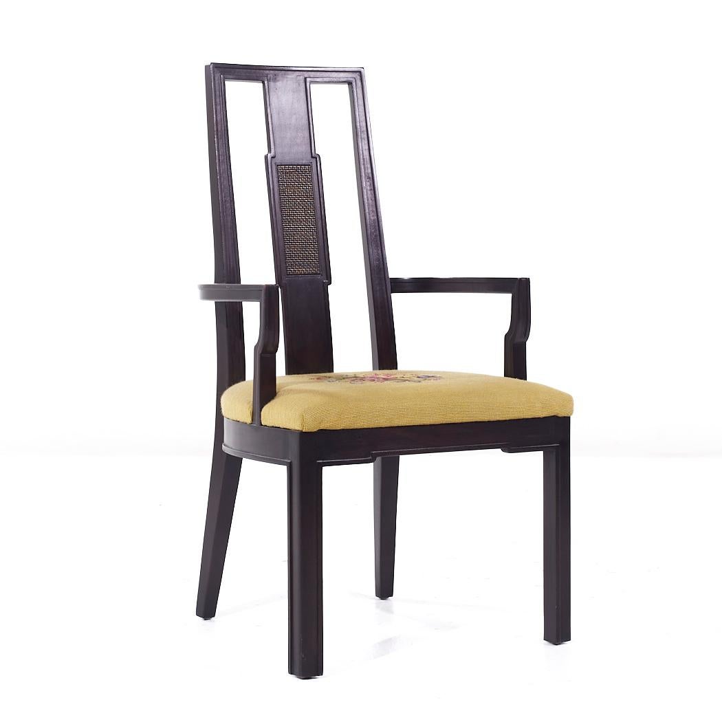 American Mount Airy Janus Mid Century Captains Dining Chairs - Pair For Sale