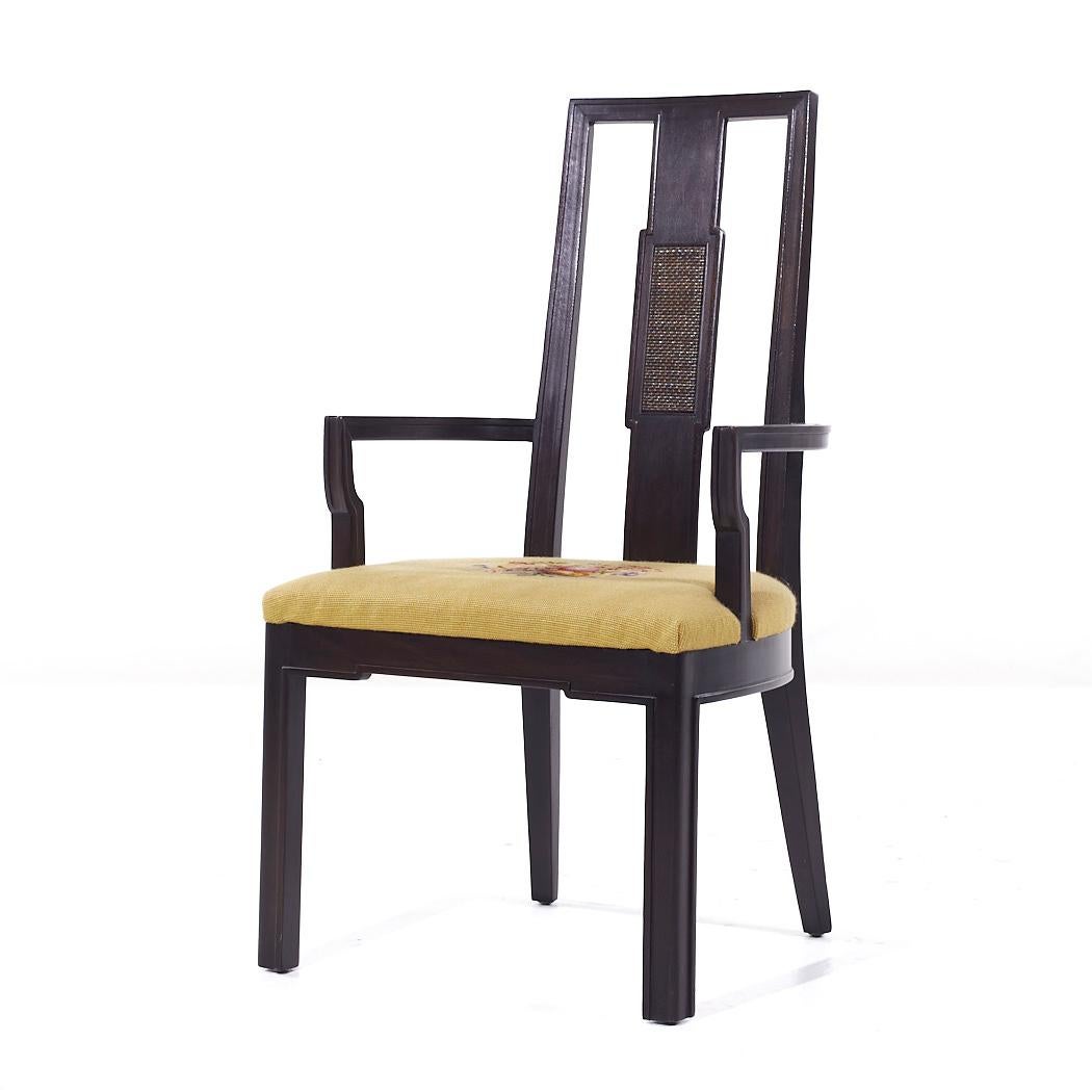 Late 20th Century Mount Airy Janus Mid Century Captains Dining Chairs - Pair For Sale