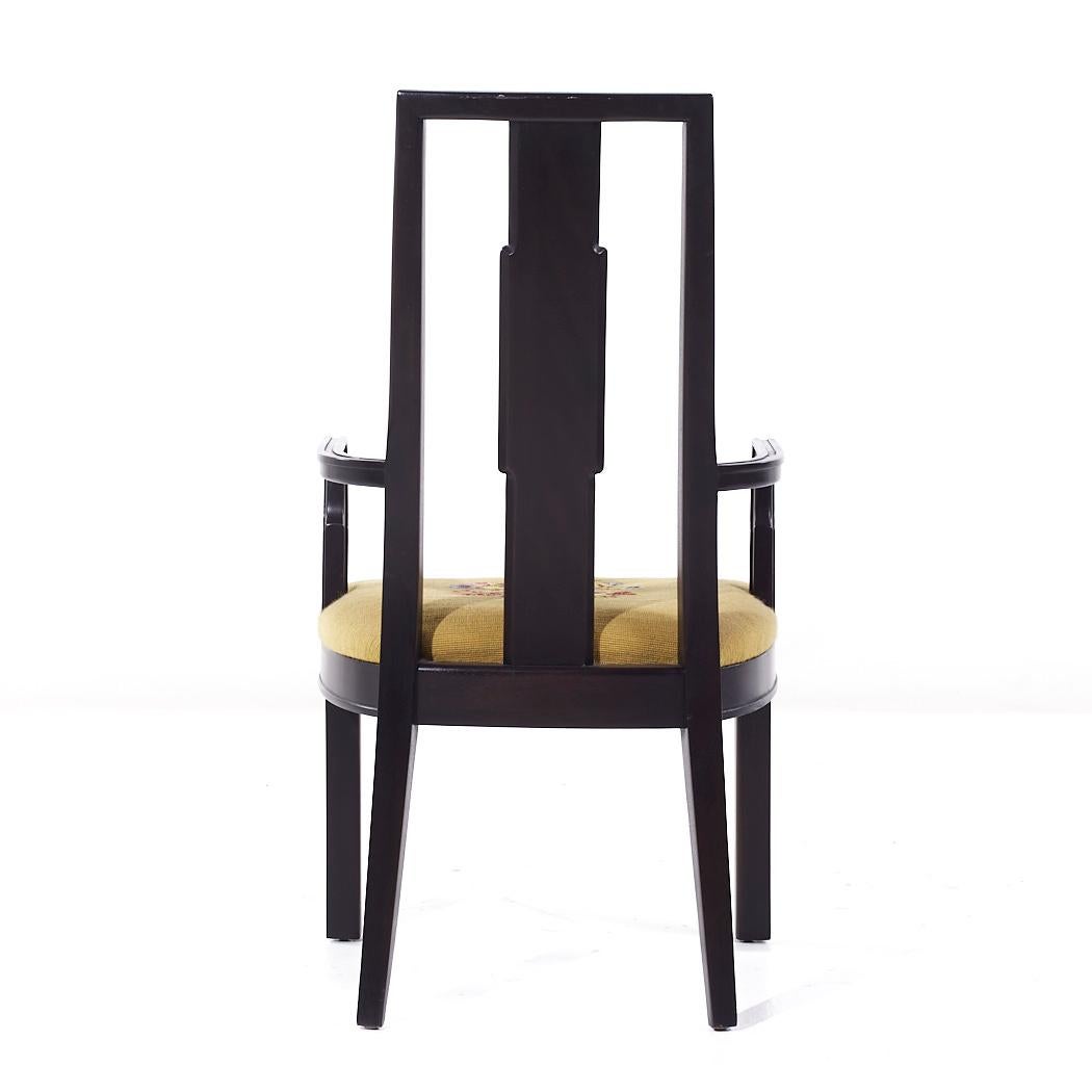 Mount Airy Janus Mid Century Captains Dining Chairs - Pair For Sale 1