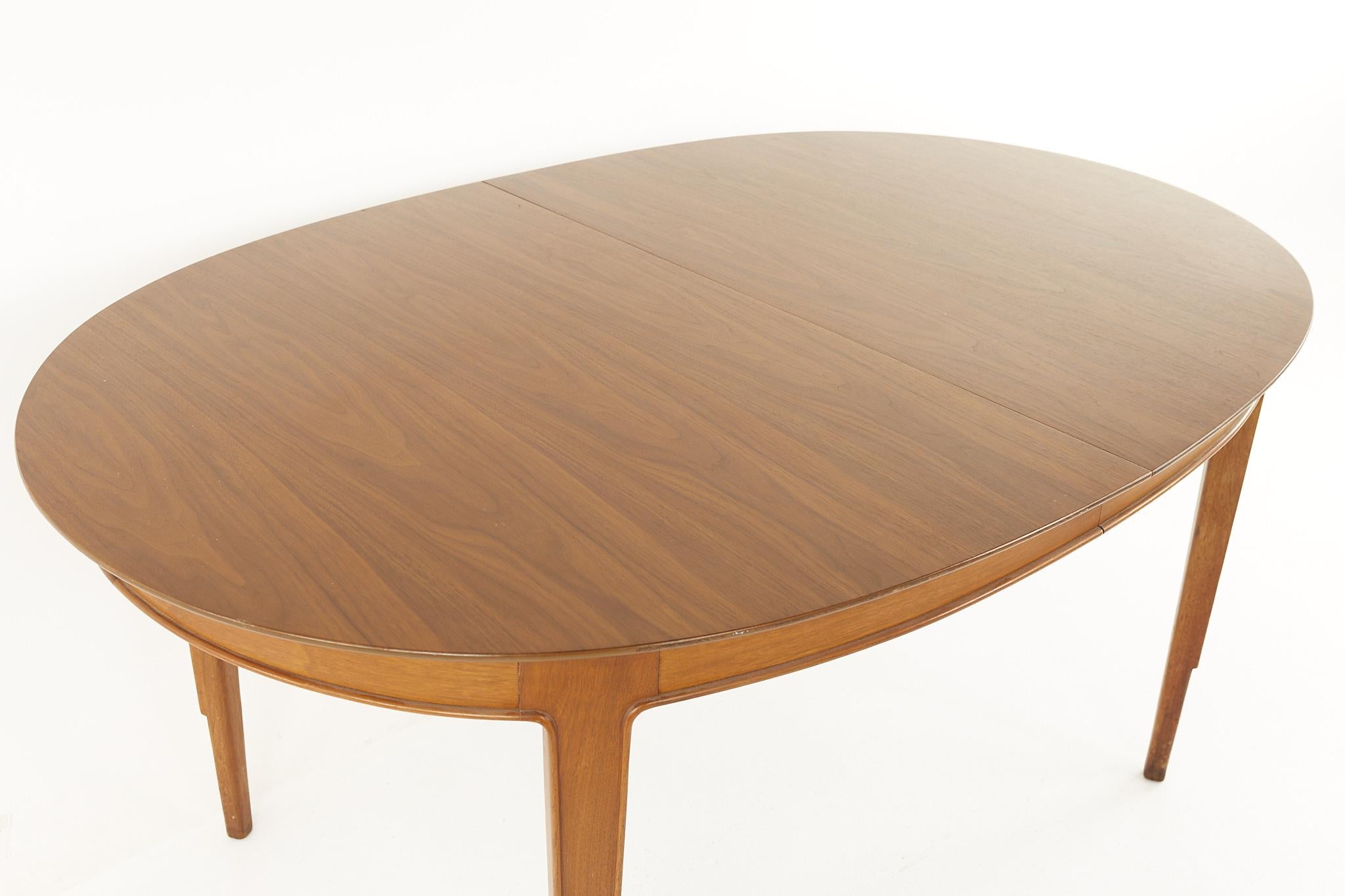American Mount Airy Janus Mid Century Dining Table with 2 Leaves