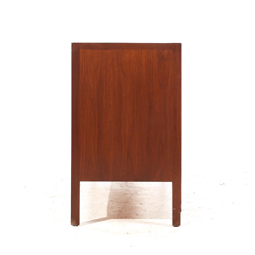 American Mount Airy Janus Mid Century Walnut 14 Drawer Lowboy Dresser For Sale