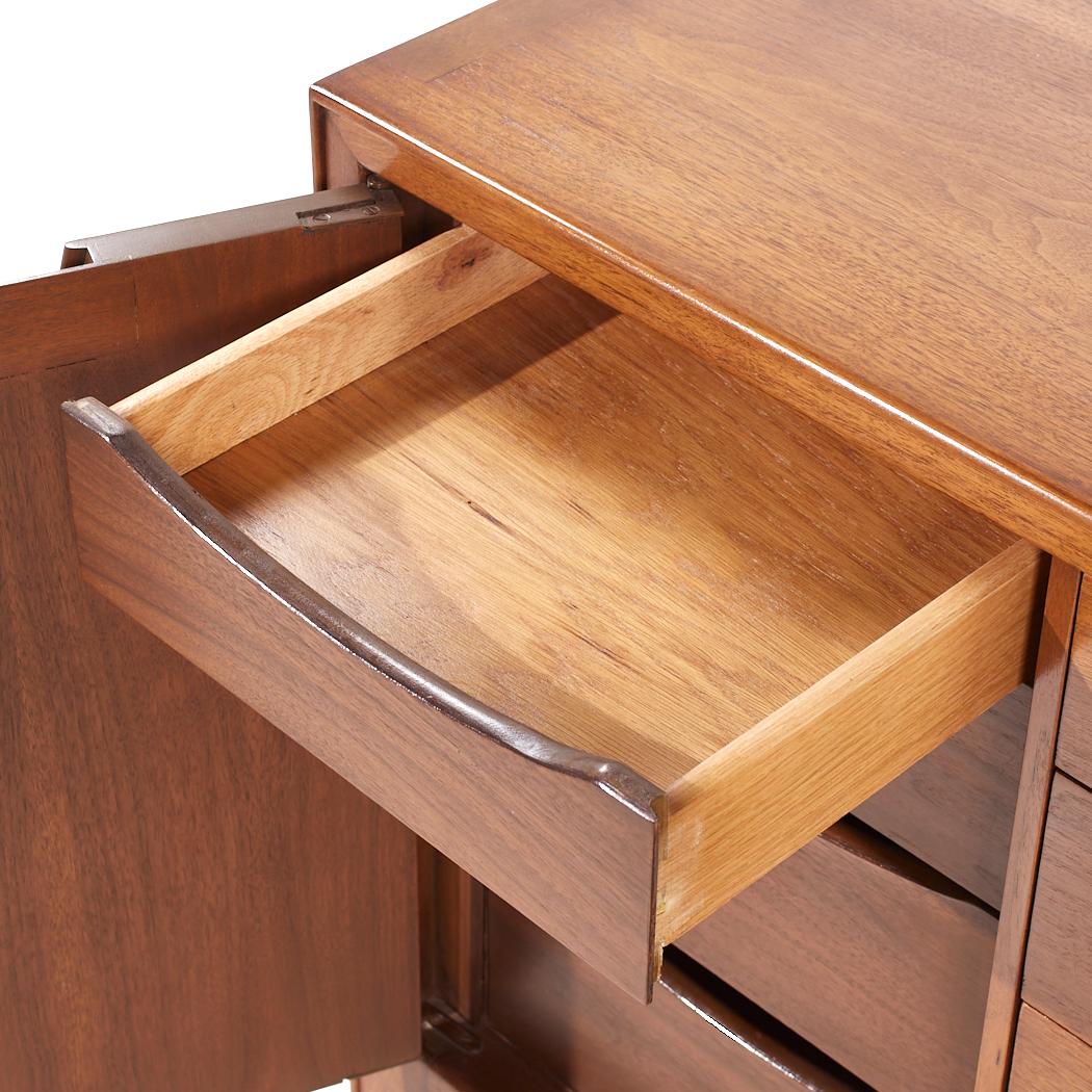 Mount Airy Janus Mid Century Walnut 14 Drawer Lowboy Dresser For Sale 3