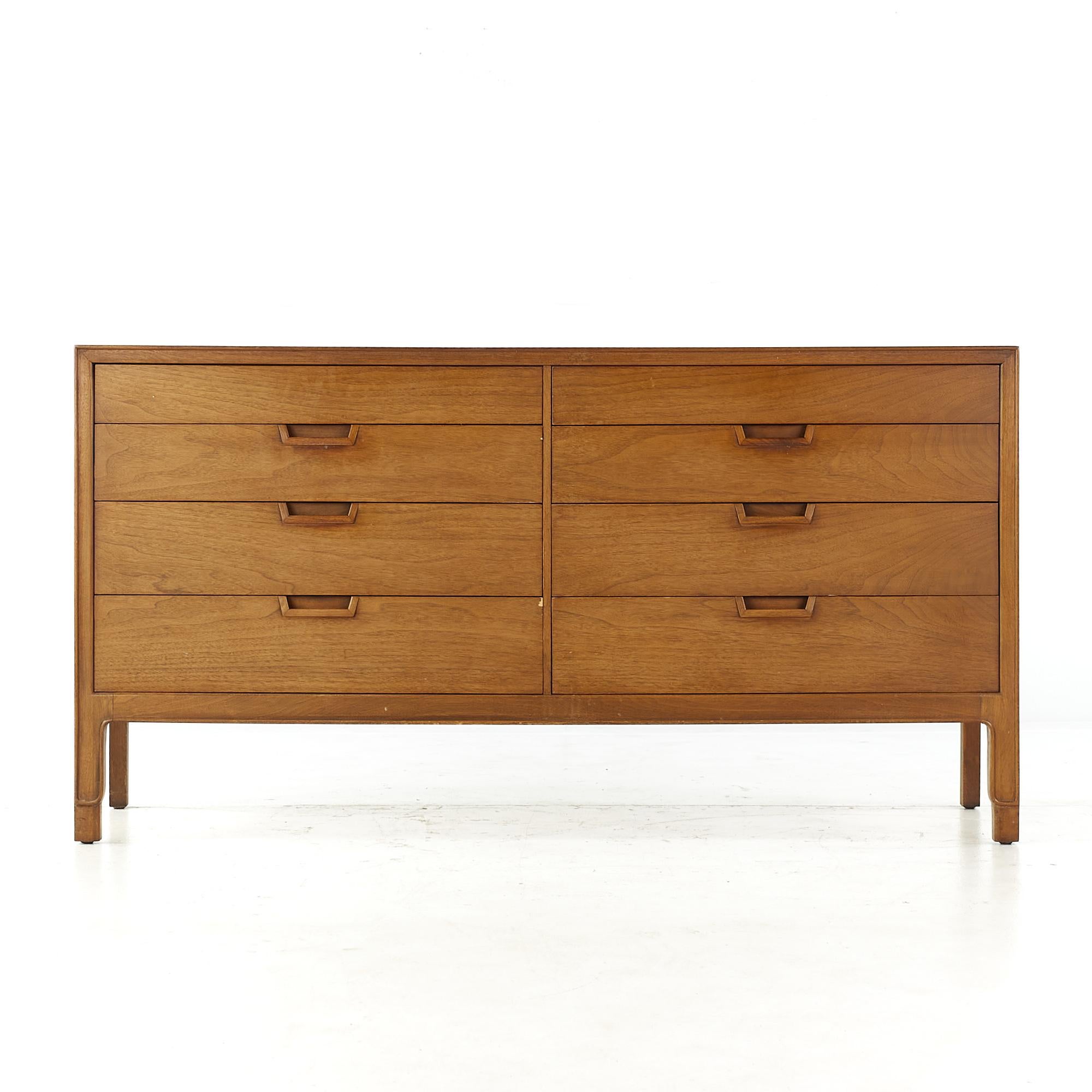 Mount Airy Janus mid century walnut 8 drawer dresser

This dresser measures: 59.75 wide x 19 deep x 31.5 inches high

All pieces of furniture can be had in what we call restored vintage condition. That means the piece is restored upon purchase
