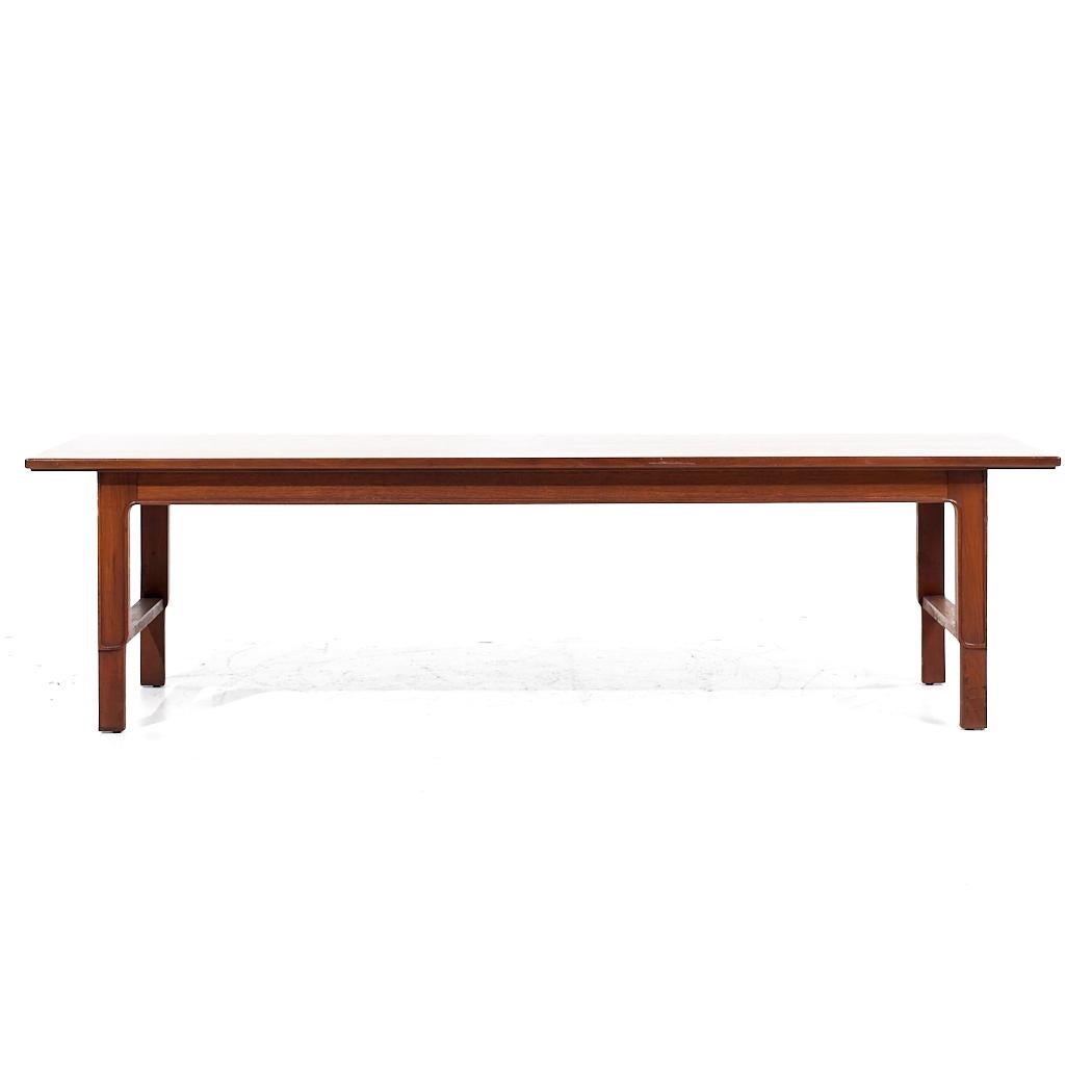 Mount Airy Janus Mid Century Walnut Bench Coffee Table

This coffee table measures: 60 wide x 20 deep x 16.25 inches high

All pieces of furniture can be had in what we call restored vintage condition. That means the piece is restored upon purchase