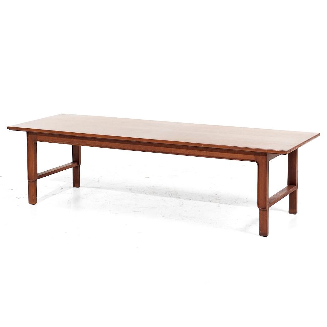 Mount Airy Janus Mid Century Walnut Bench Coffee Table For Sale 2