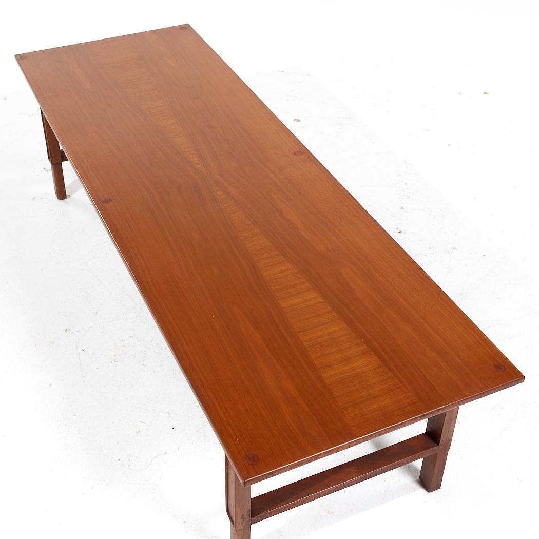 Mount Airy Janus Mid Century Walnut Bench Coffee Table For Sale 3