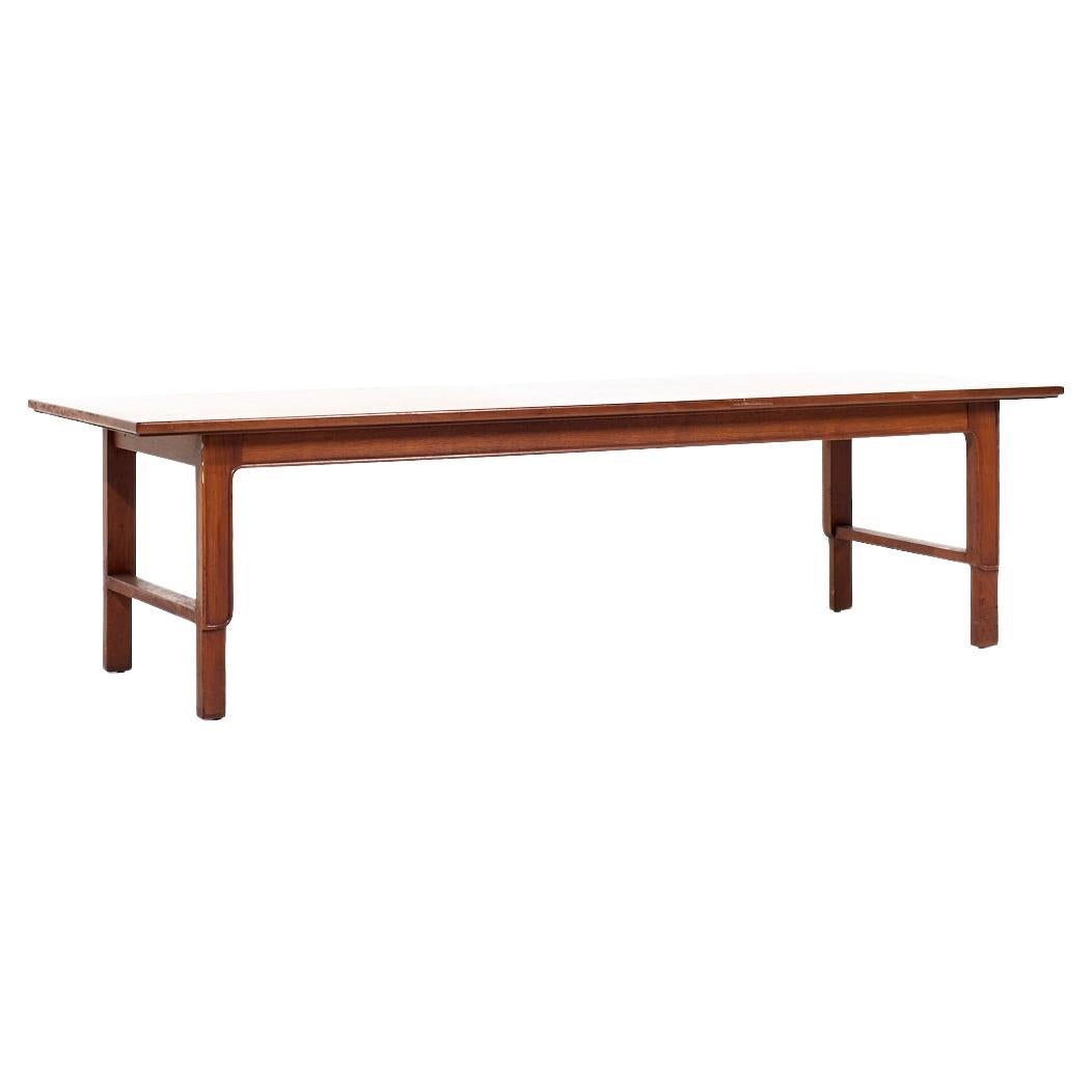 Mount Airy Janus Mid Century Walnut Bench Coffee Table For Sale