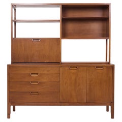 Mount Airy Janus Mid Century Walnut Credenza and Hutch