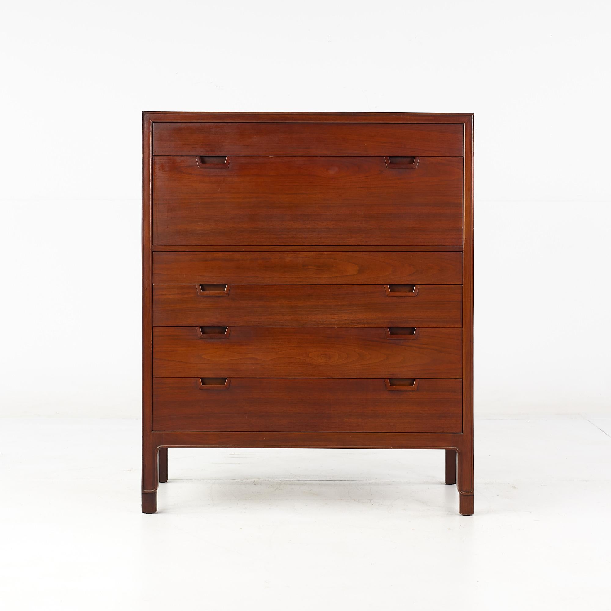 Mount Airy Janus mid century walnut highboy dresser

This dresser measures: 38 wide x 19 deep x 46.25 inches high

All pieces of furniture can be had in what we call restored vintage condition. That means the piece is restored upon purchase so