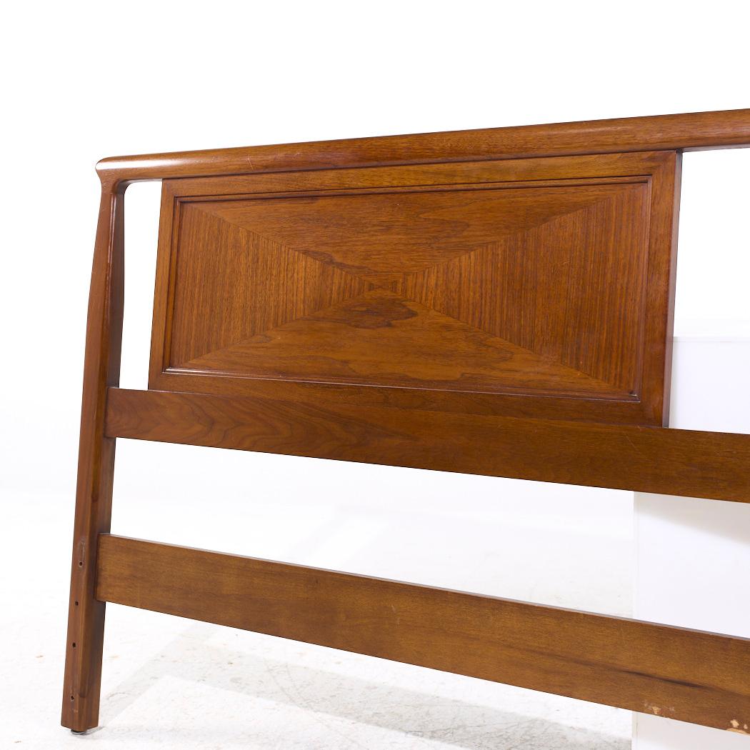 American Mount Airy Janus Mid Century Walnut King Headboard For Sale