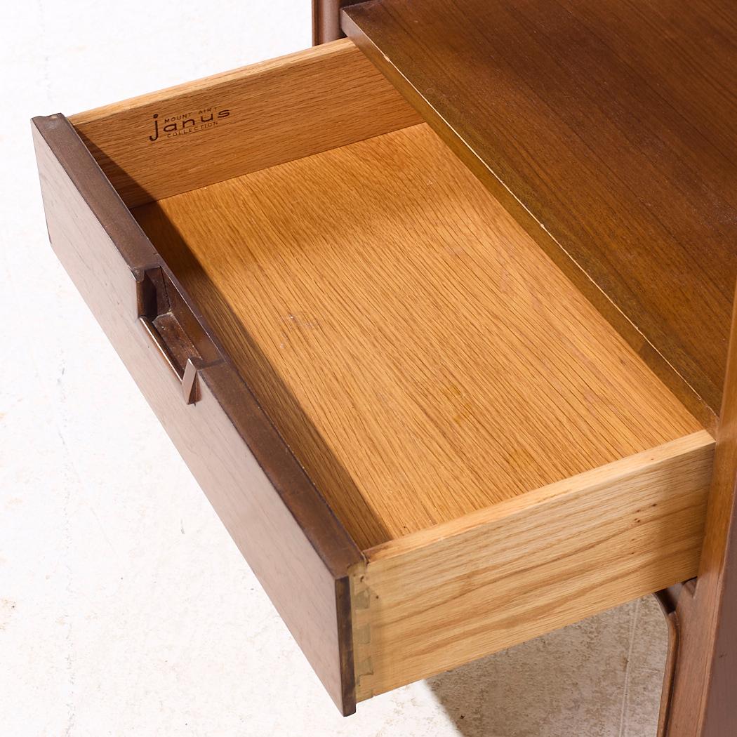 Mount Airy Janus Mid Century Walnut Nightstands - Pair For Sale 5