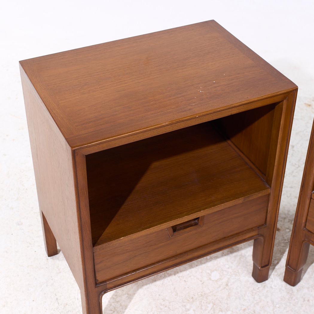 Mount Airy Janus Mid Century Walnut Nightstands - Pair For Sale 3