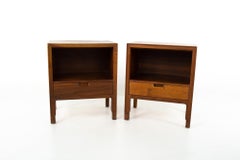 Mount Airy Janus Mid Century Walnut Nightstands, Pair