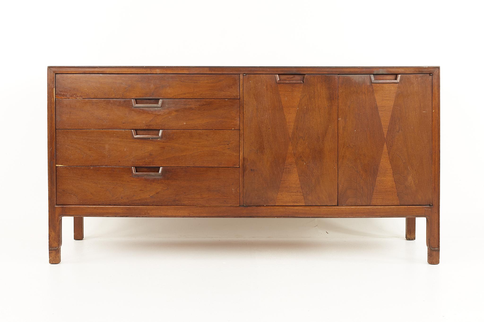 Mount Airy Mid Century Walnut Buffet with Hutch 5
