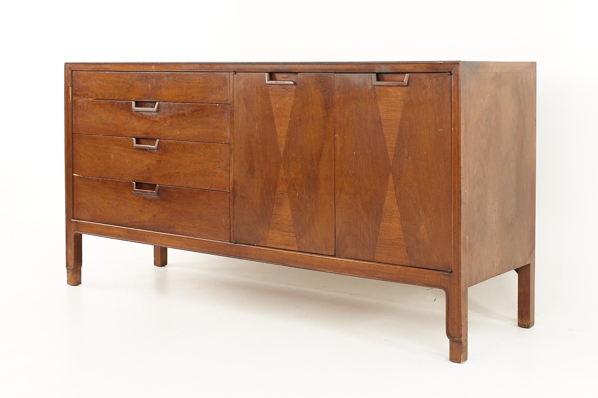 Mount Airy Mid Century Walnut Buffet with Hutch 6