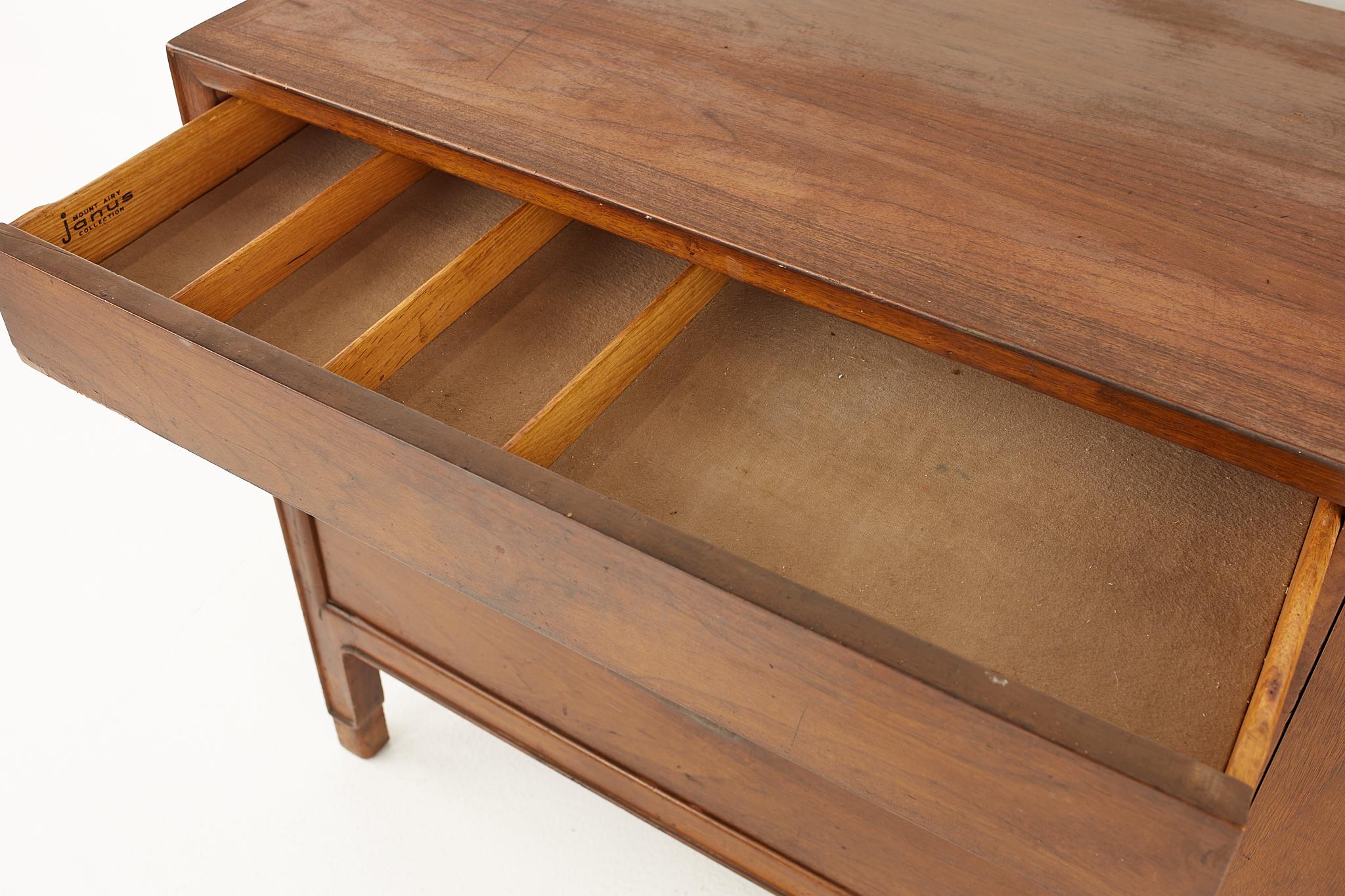 Mount Airy Mid Century Walnut Buffet with Hutch 10