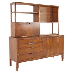 Mount Airy Mid Century Walnut Buffet with Hutch