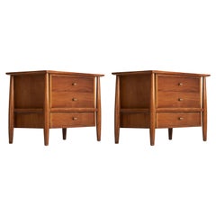 Mount Airy, Nightstands, Walnut, Brass, USA, 1950s