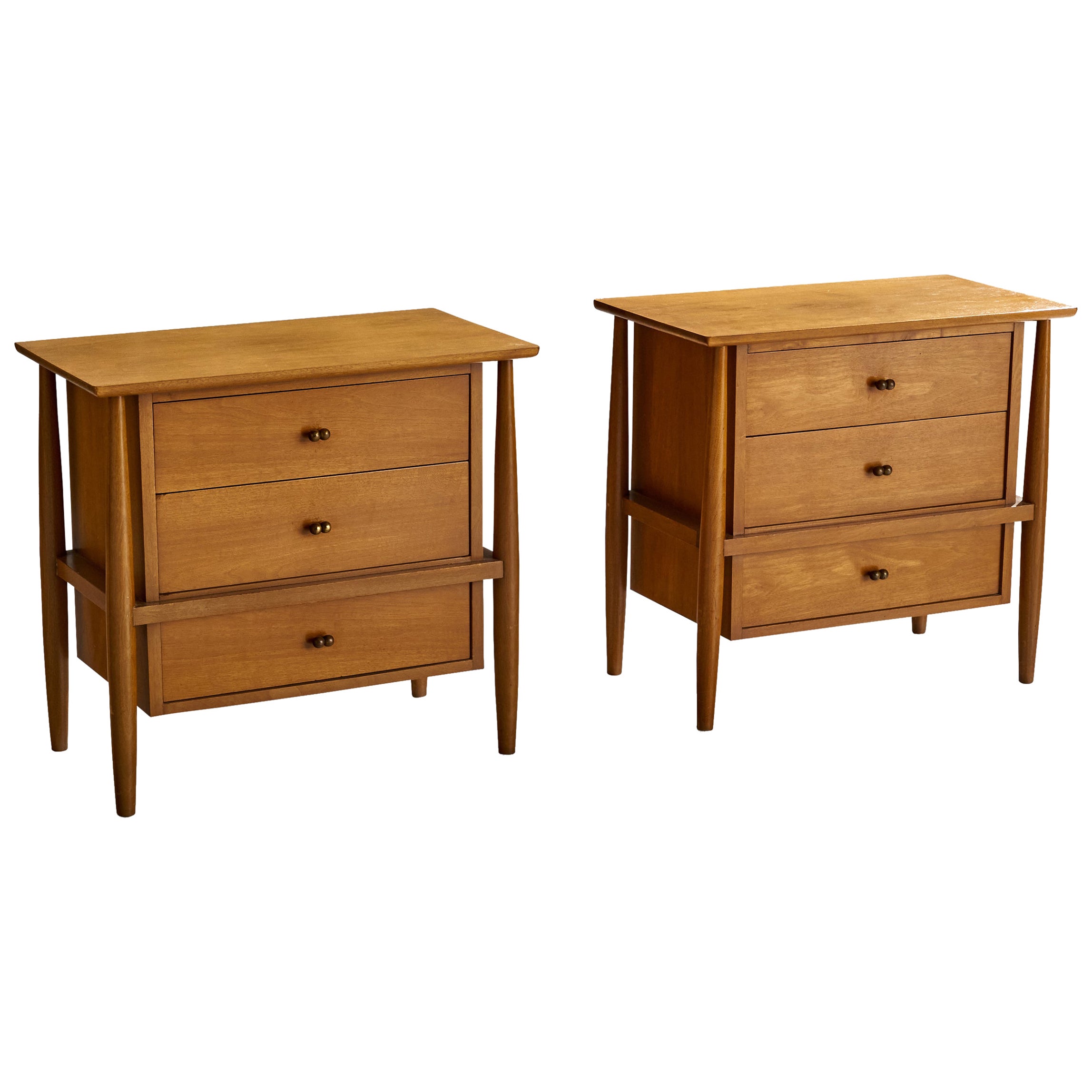 Mount Airy, Comodini, Noce, Ottone, USA, anni '50